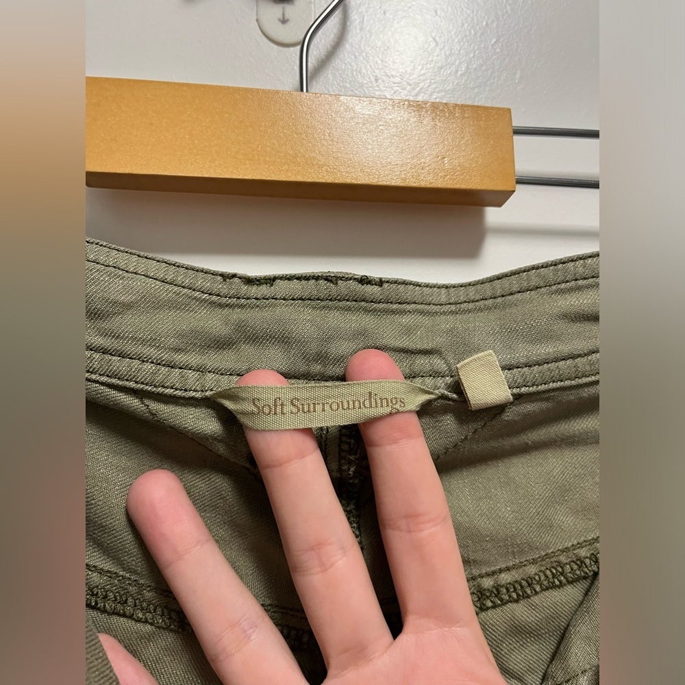 Soft Surroundings Olive Green Linen Blend Pants Women’s Size 8 - Picture 5 of 11
